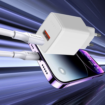 Caricabatterie Retea Lito LC09, 20W, 3A, 1 x USB-A - 1 x USB-C, Bianco