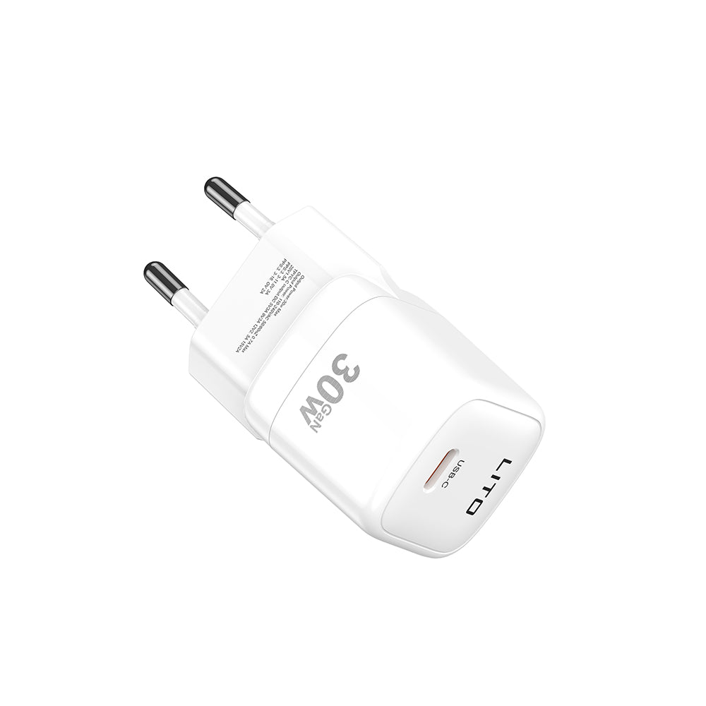 Chargeur Réseau Lito LC11, 30W, 3A, 1 x USB-C, Blanc