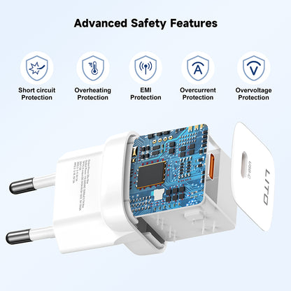 Chargeur Réseau Lito LC11, 30W, 3A, 1 x USB-C, Blanc