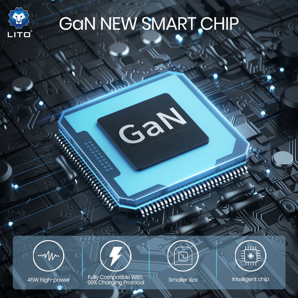 Netzladegerät Lito LC20, 45W, 3A, 1 x USB-C, Schwarz