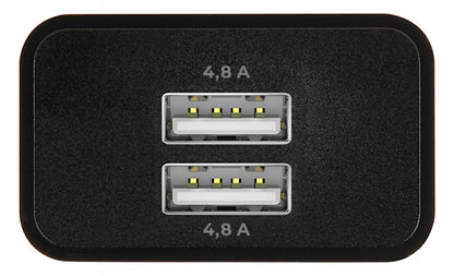 Netzladegerät MaXlife MXTC-12, 24W, 2.4A, 2 x USB-A, Schwarz