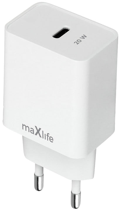 Caricabatterie Retea MaXlife MXTC-13-20C, 20W, 3A, 1 x USB-C, Bianco