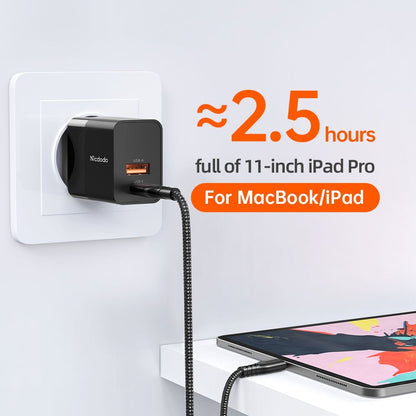 Netzladegerät McDodo CH-1951 Hydrogen, 20W, 3A, 1 x USB-A - 1 x USB-C, Schwarz