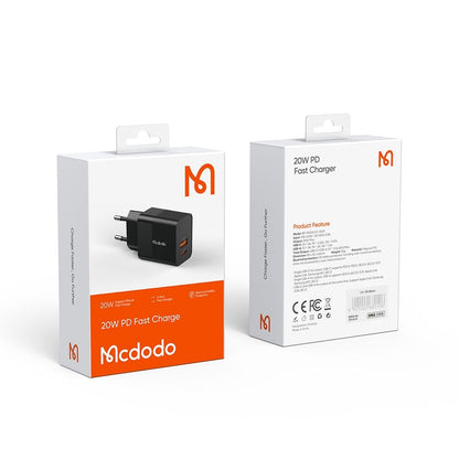 Netzladegerät McDodo CH-1951 Hydrogen, 20W, 3A, 1 x USB-A - 1 x USB-C, Schwarz