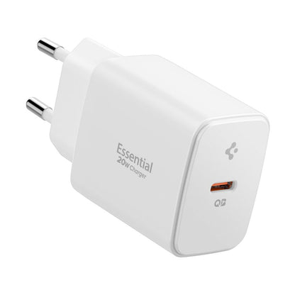 Chargeur Réseau Spigen Essential, 20W, 3A, 1 x USB-C, Blanc