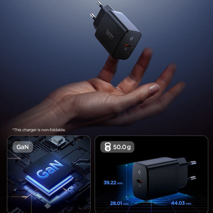 Chargeur Réseau Spigen Essential, 20W, 3A, 1 x USB-C, Noir