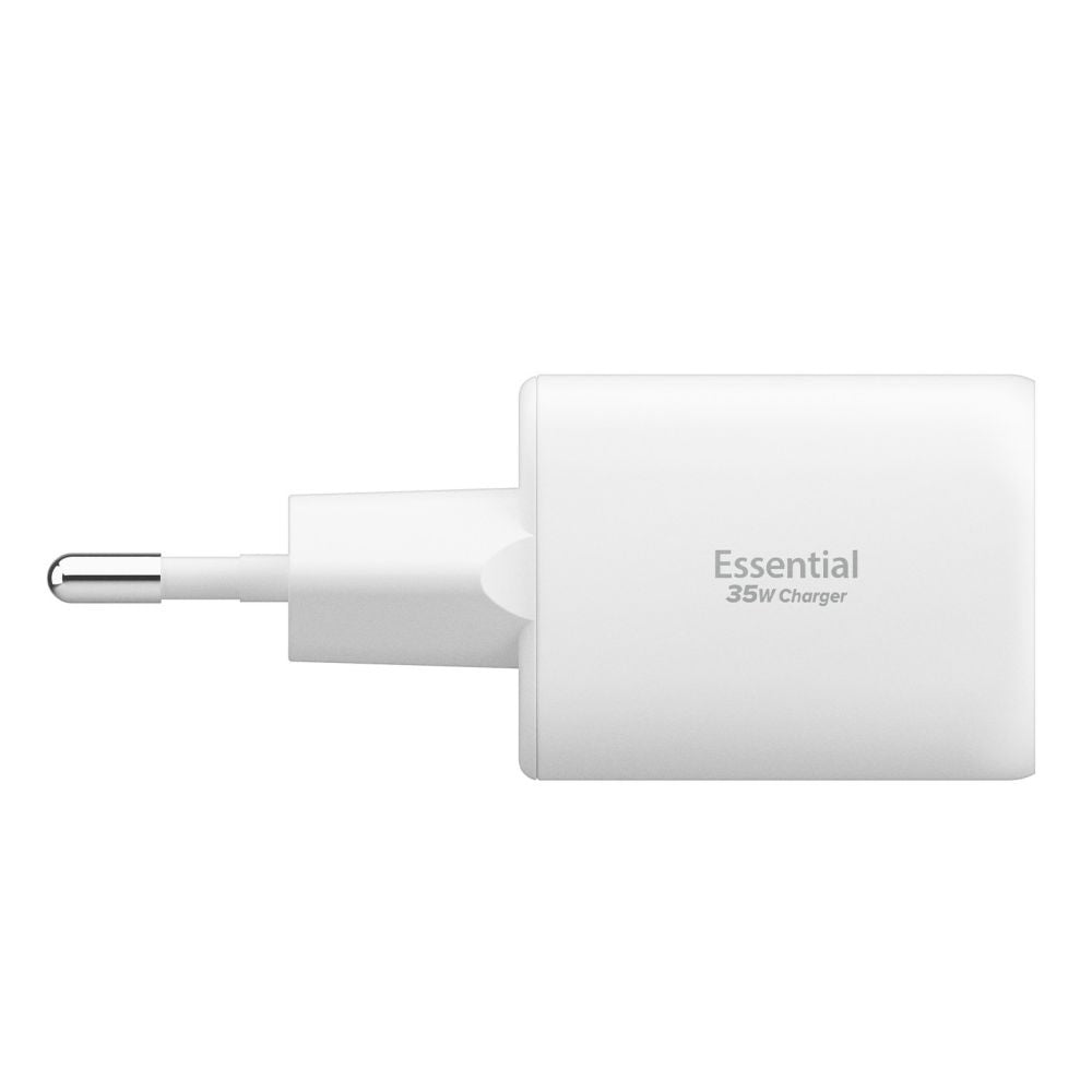 Spigen Essential Netzladegerät, 35W, 3A, 1 x USB-A - 1 x USB-C, Weiß