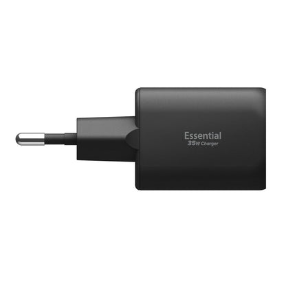 Caricabatterie Rete Spigen Essential, 35W, 3A, 1 x USB-A - 1 x USB-C, Nero