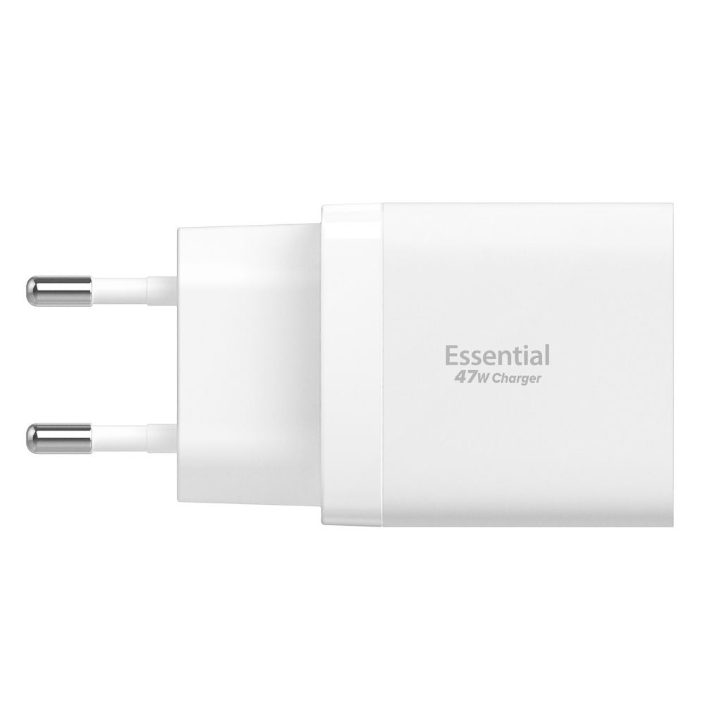 Spigen Essential Netzladegerät, 47W, 3A, 2 x USB-C, Weiß