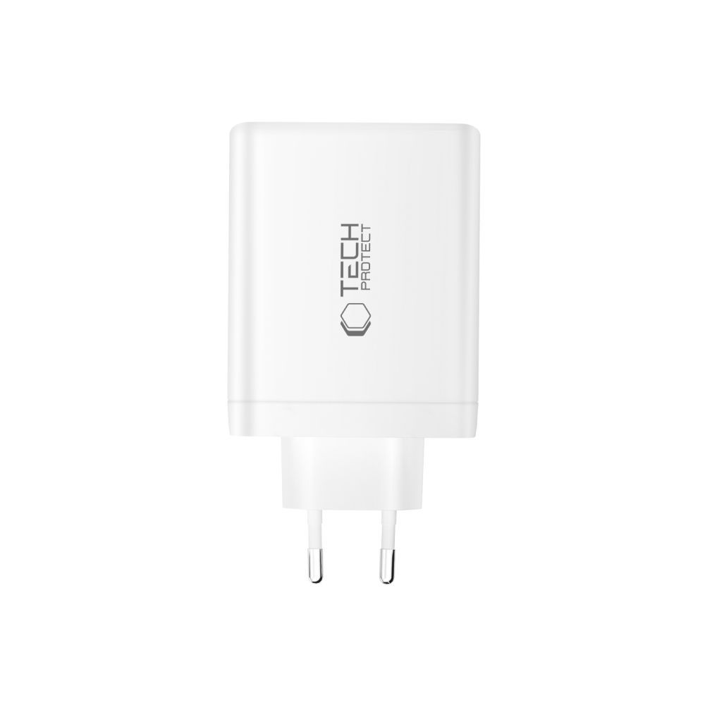 Netzladegerät Tech-Protect NC120W-GAN, 120W, 5A, 1 x USB-A - 3 x USB-C, Weiß