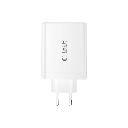 Netzladegerät Tech-Protect NC120W-GAN, 120W, 5A, 1 x USB-A - 3 x USB-C, Weiß