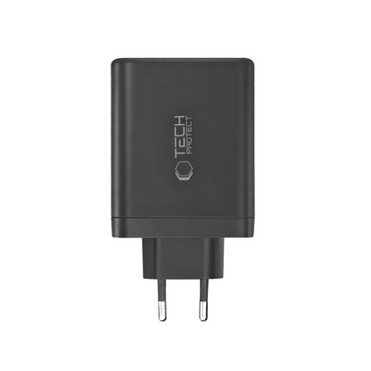 Chargeur Réseau Tech-Protect NC140W-GAN, 140W, 5A, 1 x USB-A - 3 x USB-C, Noir