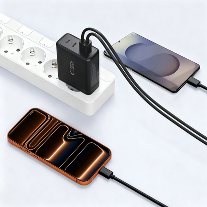 Chargeur Réseau Tech-Protect NC140W-GAN, 140W, 5A, 1 x USB-A - 3 x USB-C, Noir
