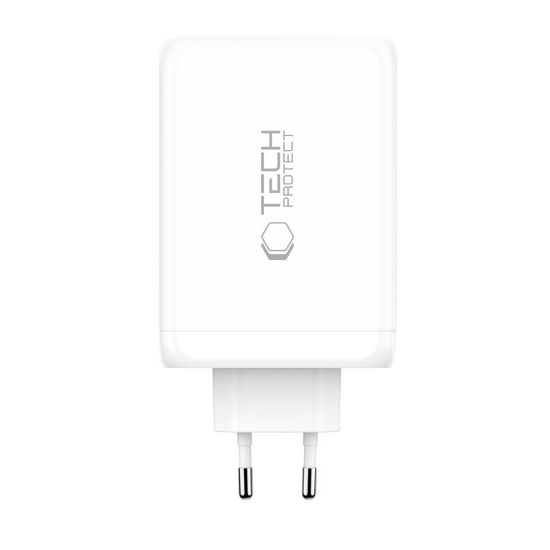 Chargeur Réseau Tech-Protect NC240W-GAN, 240W, 5A, 1 x USB-A - 3 x USB-C, Blanc