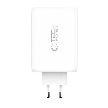 Chargeur Réseau Tech-Protect NC240W-GAN, 240W, 5A, 1 x USB-A - 3 x USB-C, Blanc