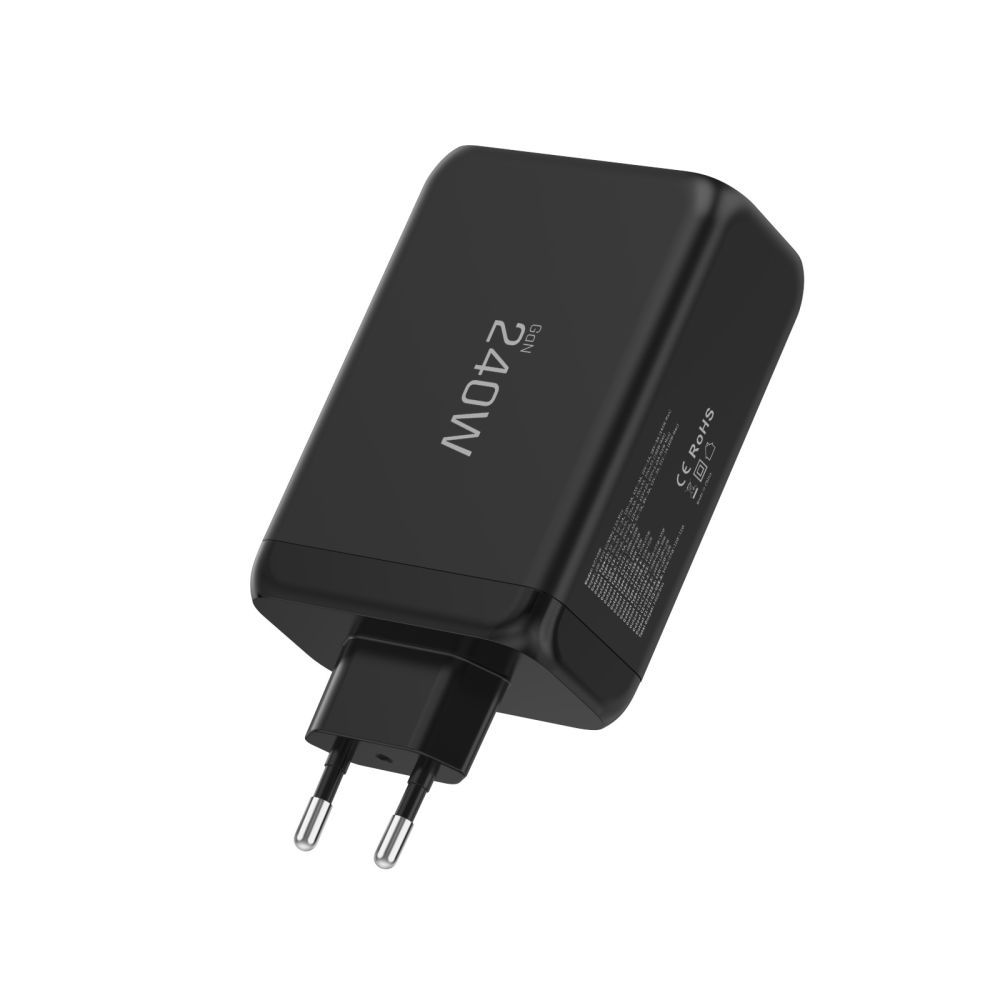 Caricabatterie Retea Tech-Protect NC240W-GAN, 240W, 5A, 1 x USB-A - 3 x USB-C, Nero