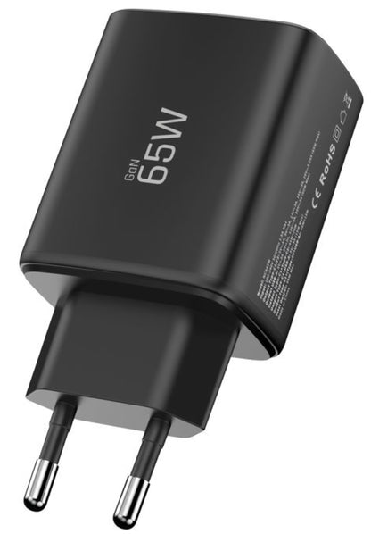 Caricabatterie Rete Tech-Protect NCA65W, 65W, 3A, 1 x USB-A - 2 x USB-C, Nero