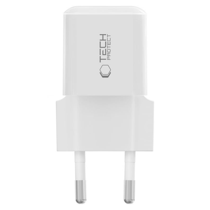 Caricatore da rete Tech-Protect NCM25, 25W, 3A, 1 x USB-C, Bianco