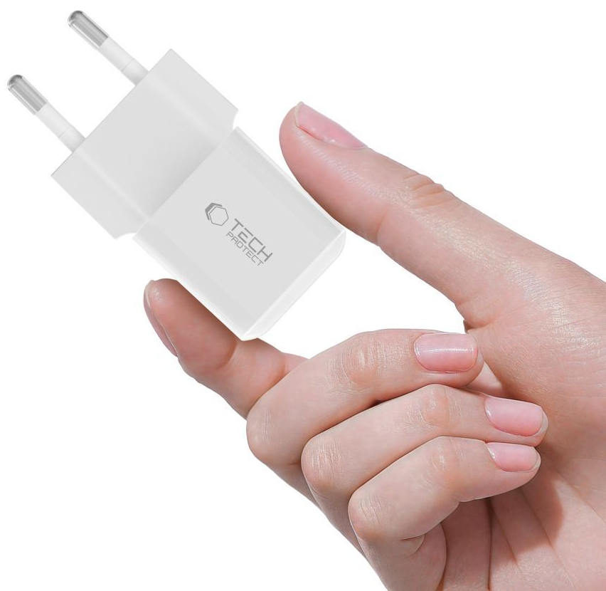 Caricatore da rete Tech-Protect NCM25, 25W, 3A, 1 x USB-C, Bianco