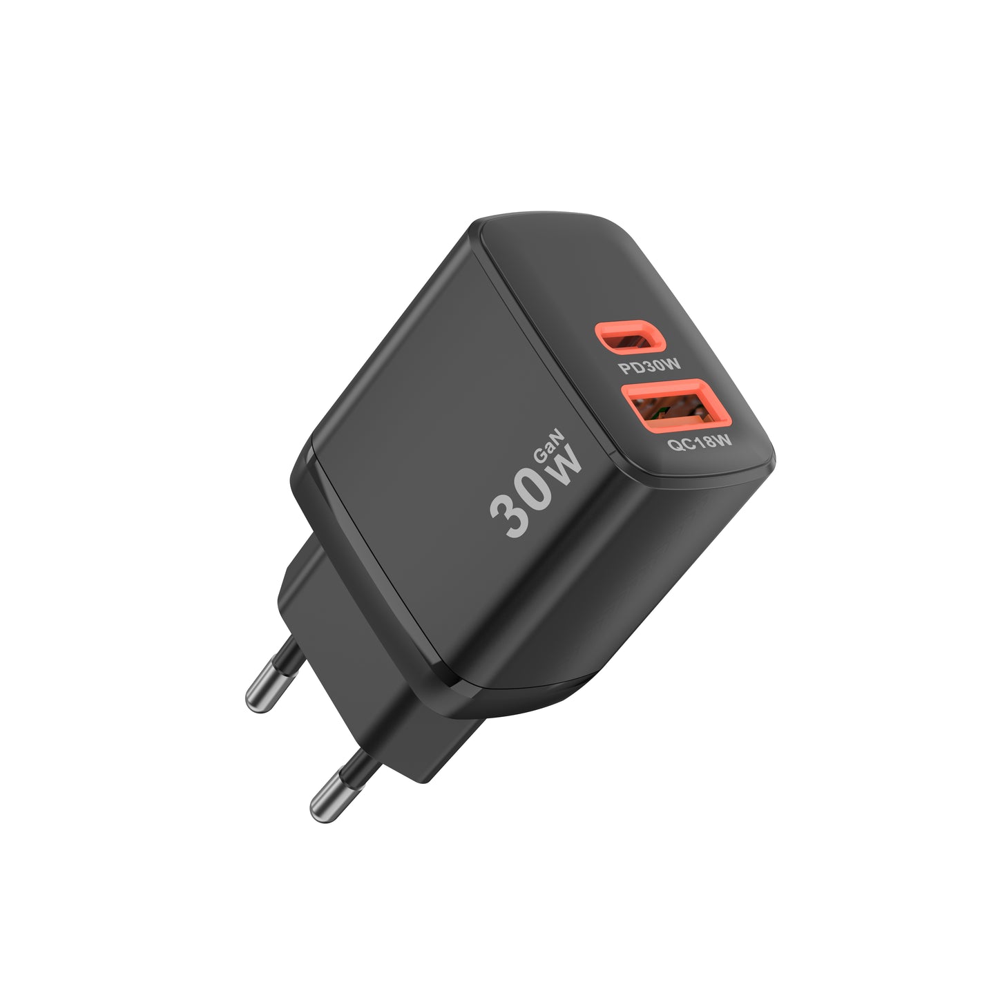 Netzladegerät Techsuit CH1 Duonix, 30W, 3A, 1 x USB-A - 1 x USB-C, Schwarz