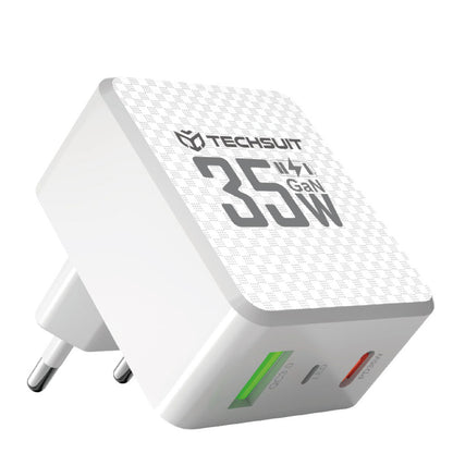 Netzladegerät Techsuit CHPD173 Tiny, 35W, 3A, 1 x USB-A - 1 x USB-C, Weiß