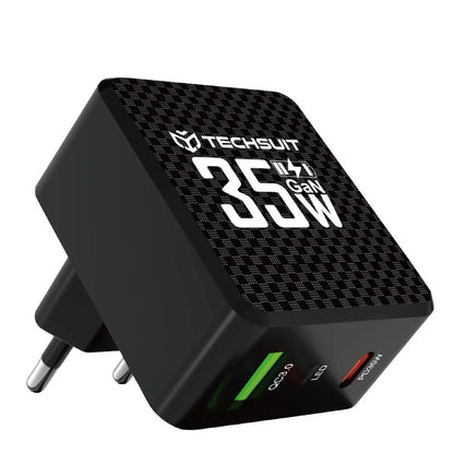 Chargeur Réseau Techsuit CHPD173 Tiny, 35W, 3A, 1 x USB-A - 1 x USB-C, Noir