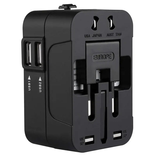 Chargeur réseau Techsuit HHT202 Travel, 10W, 2A, 2 x USB-A, Noir