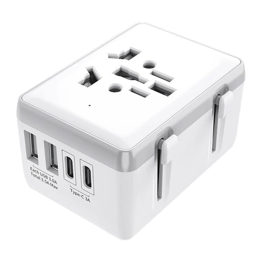 Chargeur Réseau Techsuit HHt204A Travel, 15W, 3A, 2 x USB-A - 2 x USB-C, Blanc