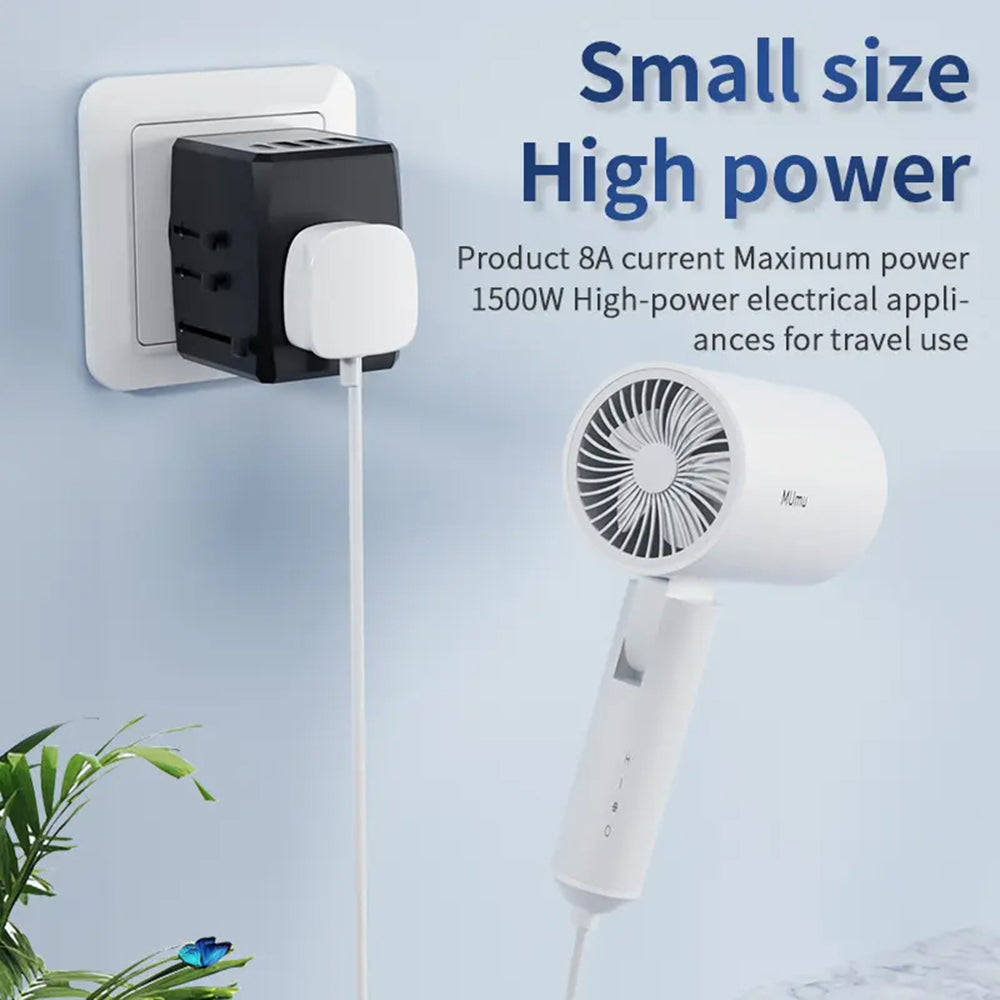 Chargeur Réseau Techsuit HHT904-B1 Travel, 15W, 3A, 3 x USB-A - 1 x USB-C, Noir