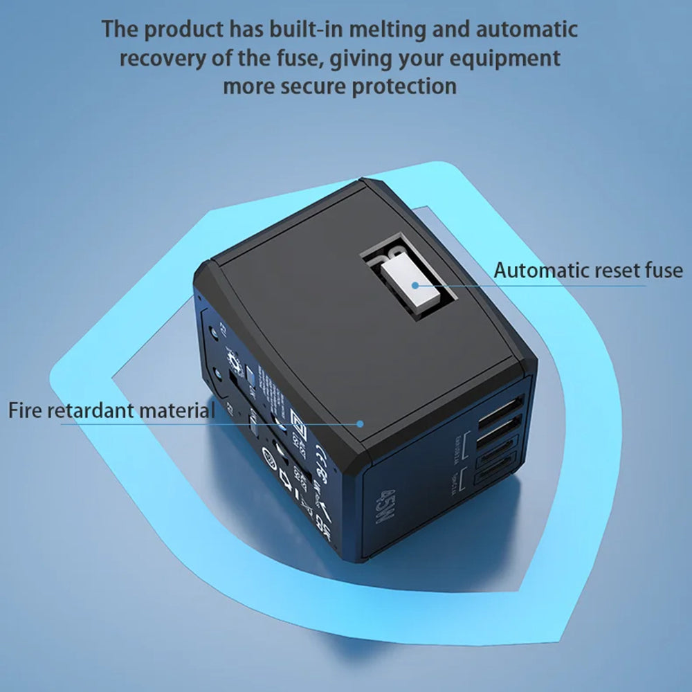 Caricabatterie da Rete Techsuit HHT905 Travel, 45W, 3A, 2 x USB-A - 2 x USB-C, Nero