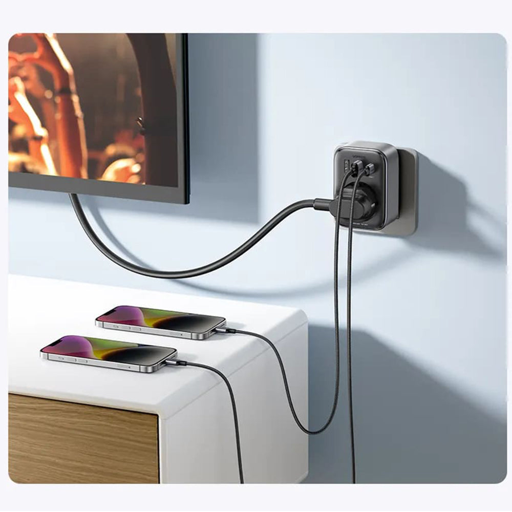 Chargeur Réseau UGREEN 15289 US, 30W, 3A, 2 x USB-A - 1 x USB-C - 1 x Schuko, Noir
