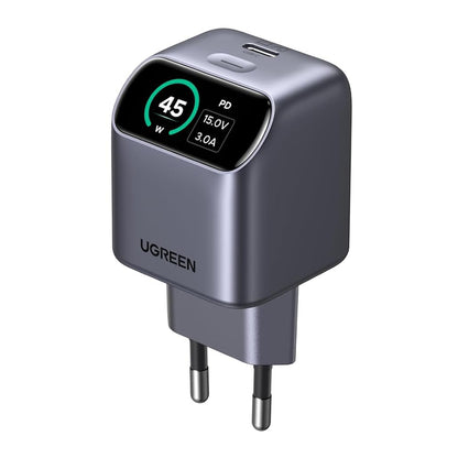 Caricatore da rete UGREEN Nexode Pro X740 (25419B) con display, 45 W, 3 A, 1 x USB-C, grigio