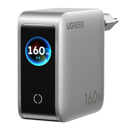 UGREEN Nexode Pro X774 (65637B) Netzladegerät mit Display, 160 W, 5 A, 1 × USB-A – 4 × USB-C, Grau