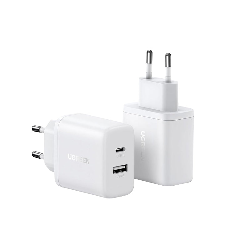 Chargeur Réseau UGREEN X227, 20W, 3A, 1 x USB-A - 1 x USB-C, Blanc