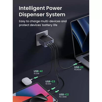 UGREEN X570 Nexode S Netzladegerät, 140W, 5A, 1 x USB-A - 3 x USB-C, Grau