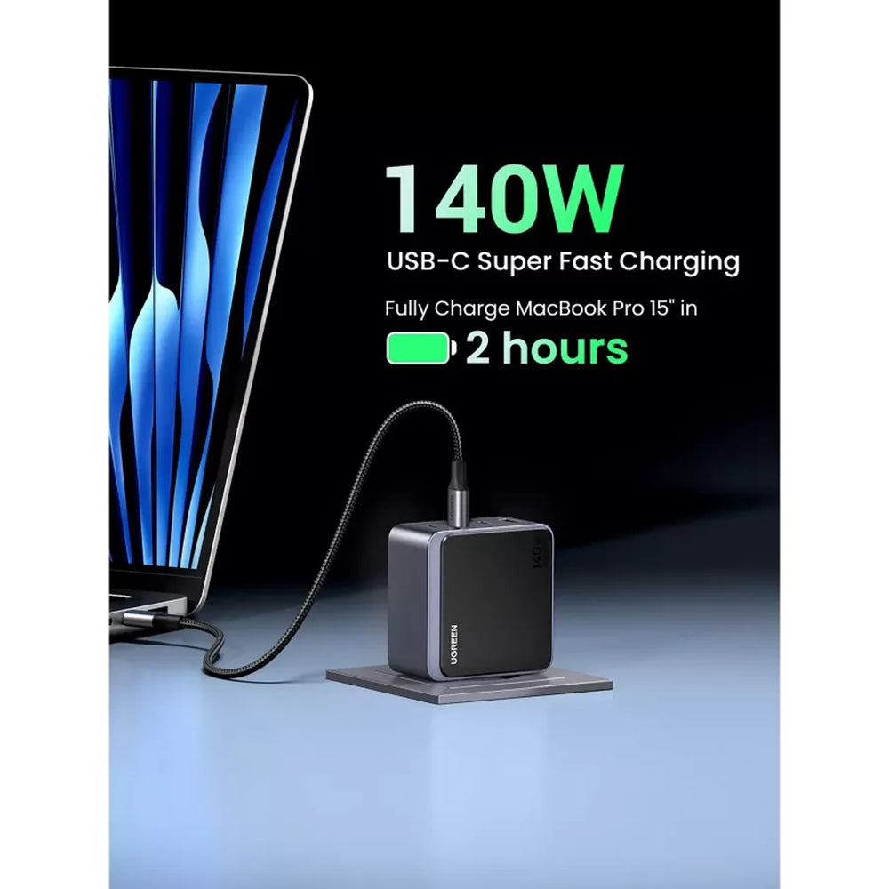 UGREEN X570 Nexode S Netzladegerät, 140W, 5A, 1 x USB-A - 3 x USB-C, Grau