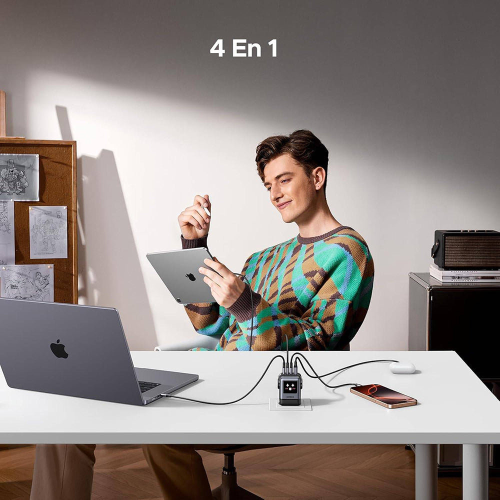 UGREEN X688 Uno Netzladegerät, 100W, 5A, 1 x USB-A - 3 x USB-C, Schwarz