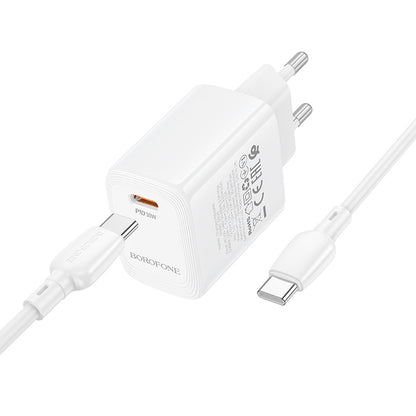 Netzladegerät mit USB-C Kabel Borofone BN28 Fuente, 30W, 3A, 1 x USB-C, Weiß