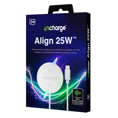 Chargeur Secteur Sans Fil 3MK Align, 25W, Blanc