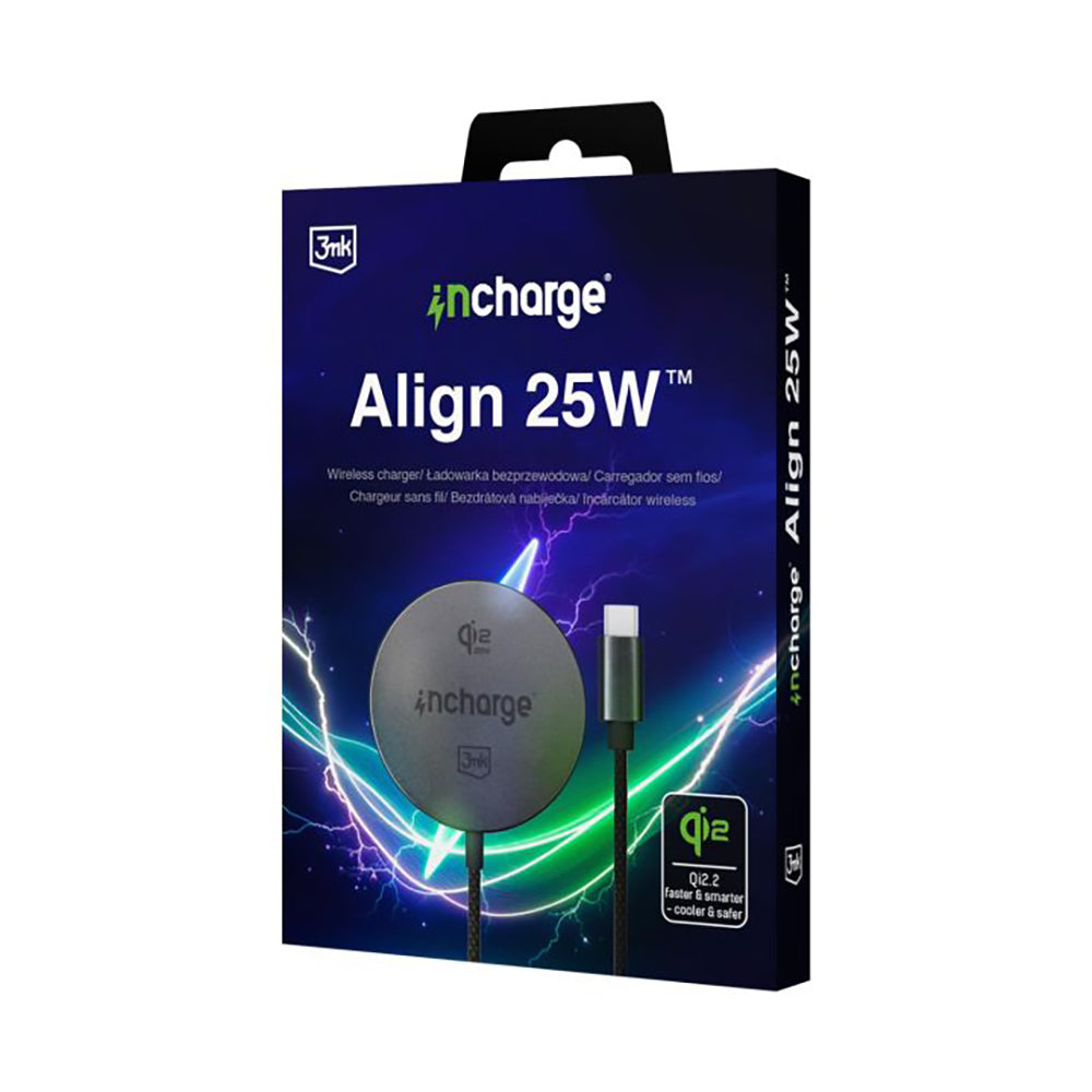 Chargeur Secteur Sans Fil 3MK Align, 25W, Noir