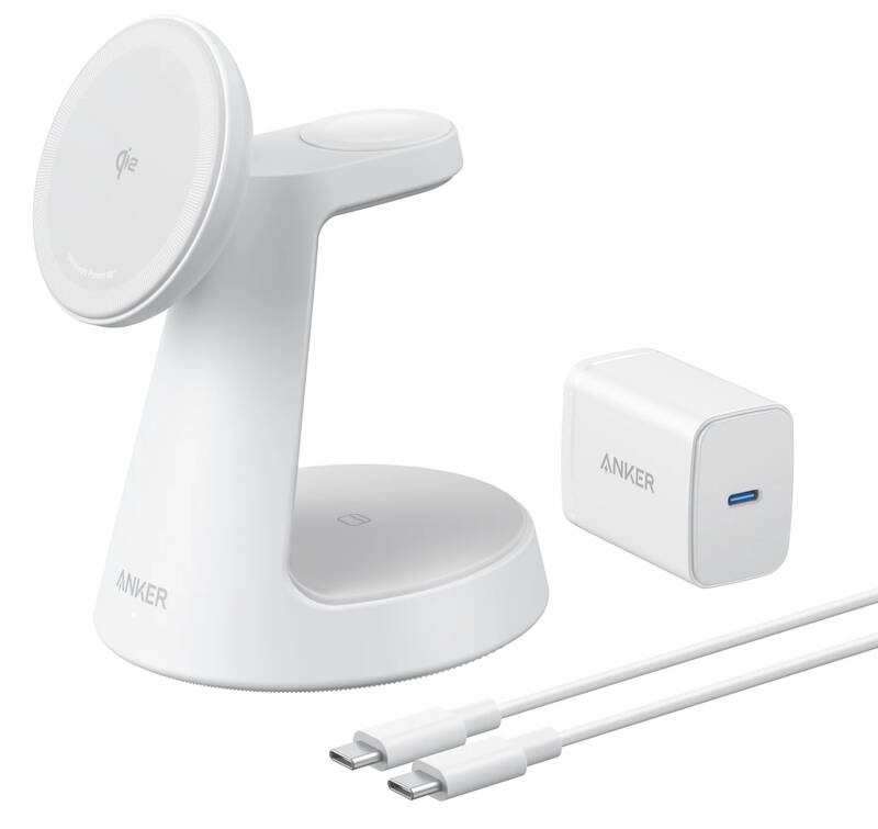 Anker MagGo 3in1 Wireless Netzladegerät, 15W, 1,67A, Weiß B25M4G21