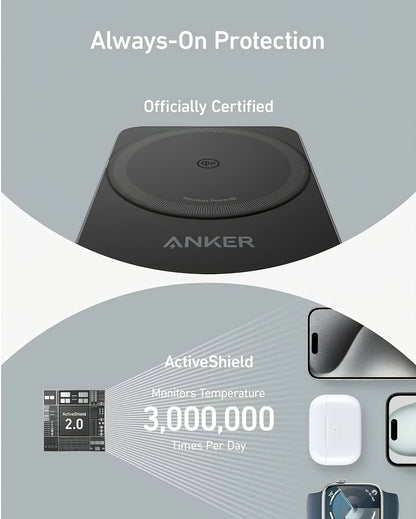 Caricabatterie Wireless Anker MagGo 3in1, 15W, 1.67A, Nero B2557311