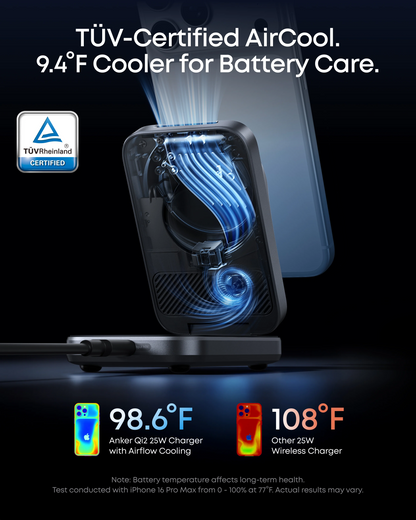 Caricatore Wireless da Rete Anker Prime MagGo 3in1, 25W, Nero A25N1