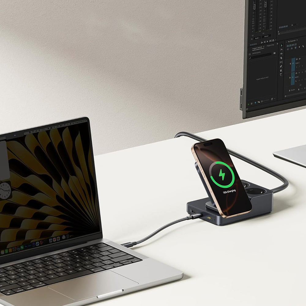 Caricabatterie Stazione Baseus Nomos ND11 QI 6in1, 67W, 3.35A, 1 x USB-A - 2 x USB-C - 2 x Schuko, Nero P80015804213-00