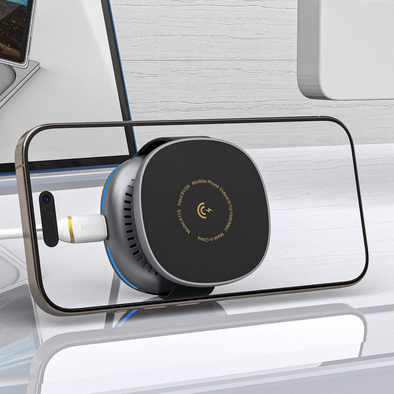 Caricabatterie Rete Wireless Dudao A11S 3in1, 15W, Nero