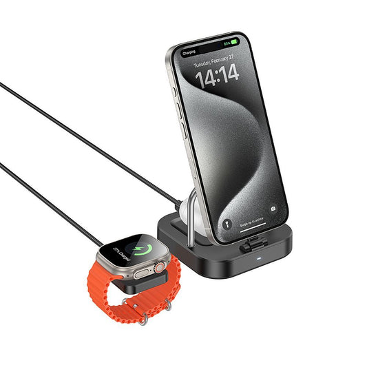 Drahtloses Netzladegerät HOCO CQ16A 3in1, 15W, 1.67A, Schwarz