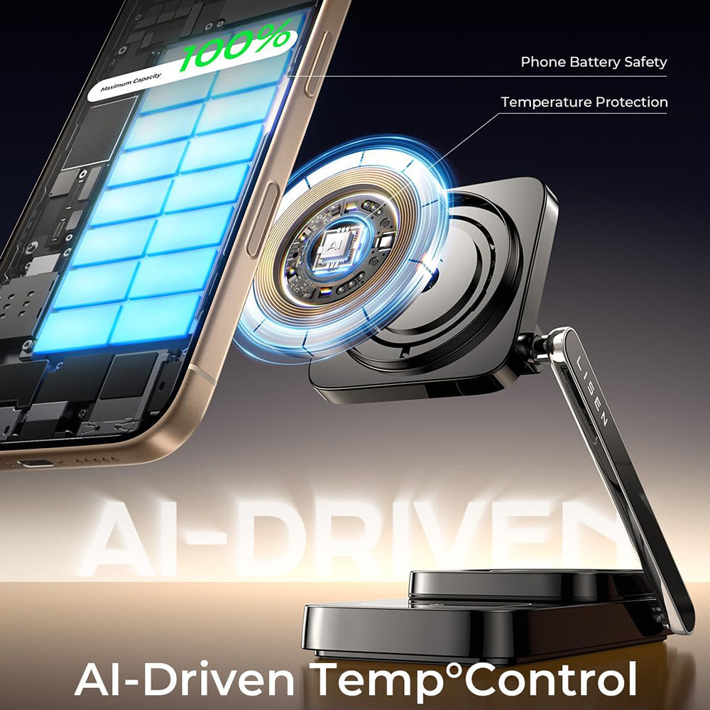 Caricabatterie Wireless Lisen 3in1, 15W, 1.67A, Nero YL0424010003