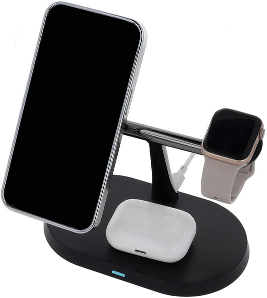 Caricabatterie Wireless Retea MaXlife MXWC-03 3in1, 15W, 1.67A, Nero