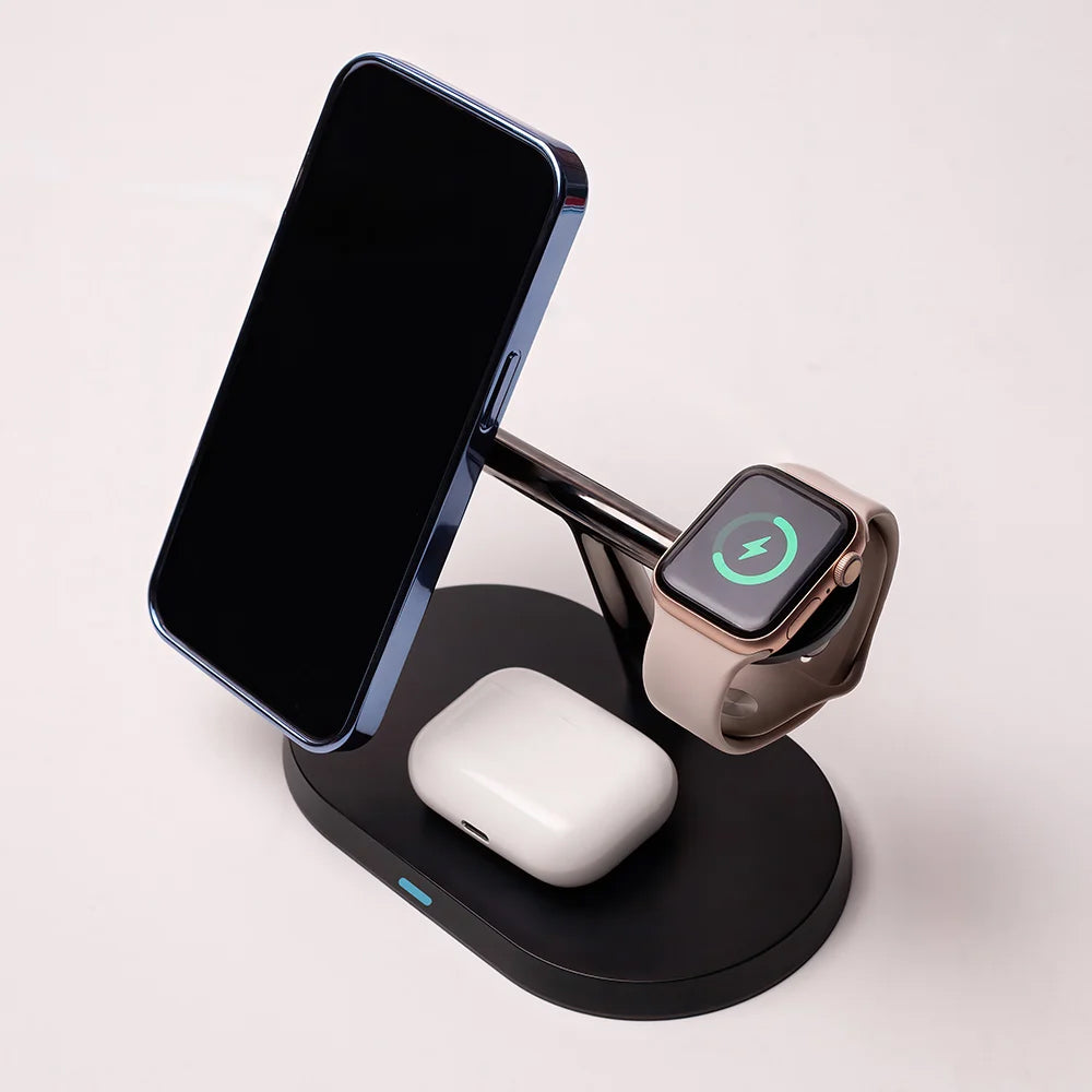 MaXlife MXWC-03 3in1 Wireless Network Charger, 15W, 1.67A, Black