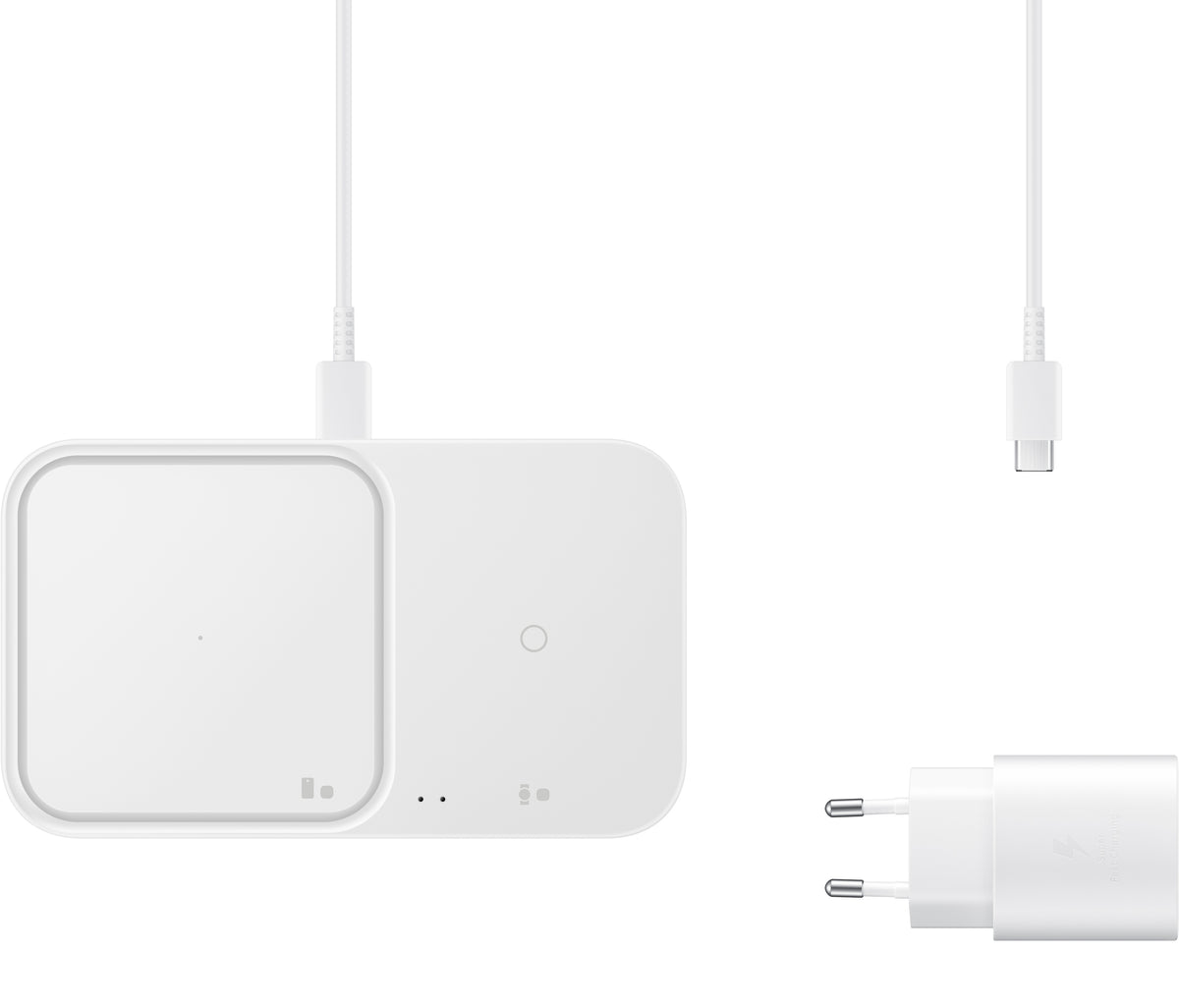 Chargeur Secteur Sans Fil Samsung Duo, 15W, 1.67A, Blanc, Reconditionné EP-P5400TWEGEU